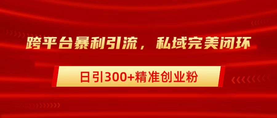 跨平台暴力引流，私域完美闭环，日引300+精准创业粉-盈途副业网