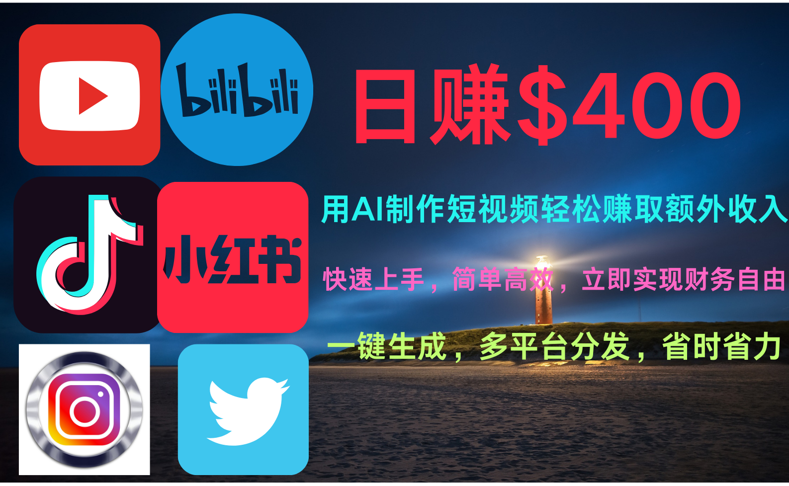 玩转全网视频平台，创造视频就能轻松赚取每天400美金-盈途副业网
