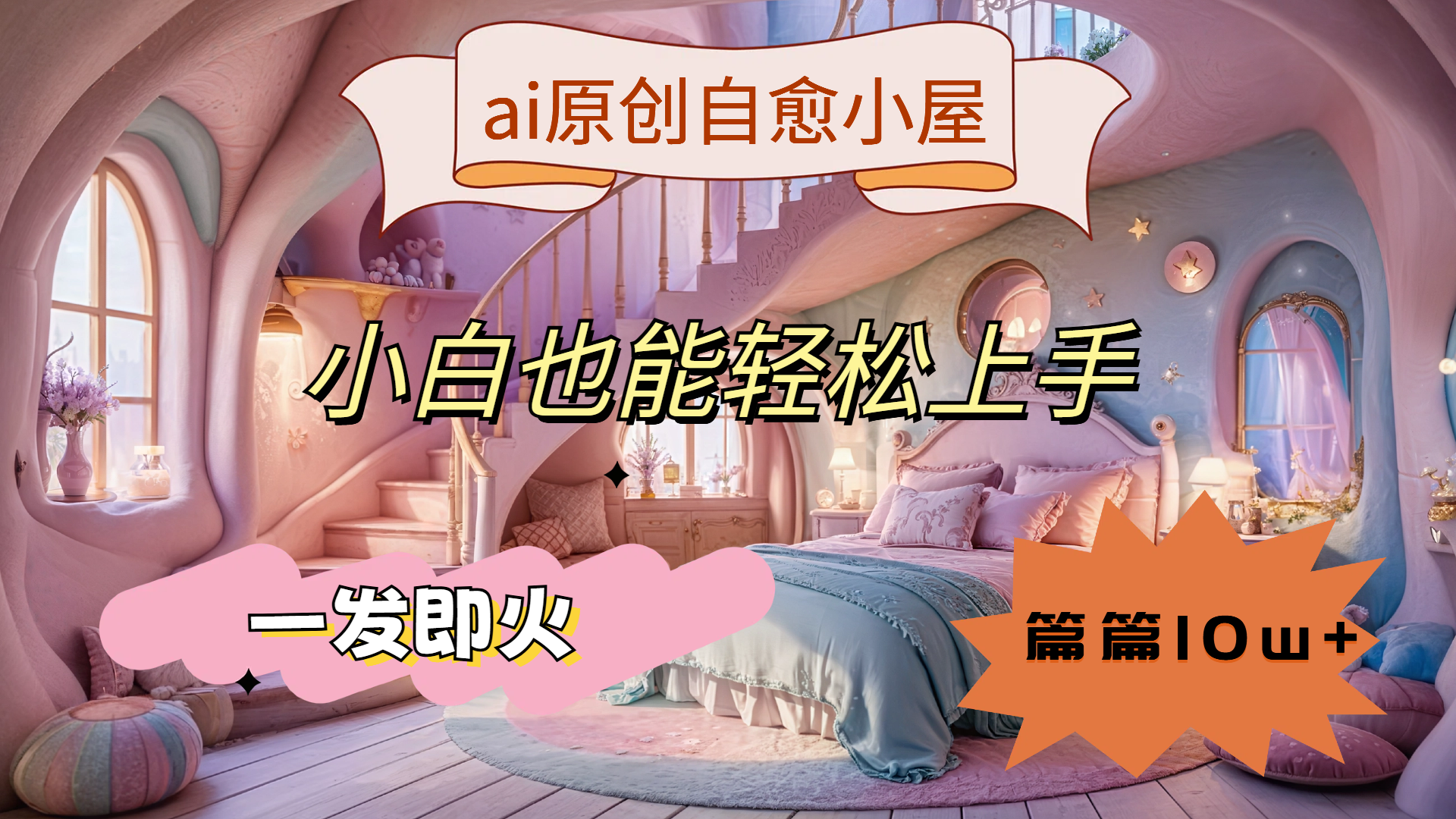 ai原创治愈小屋，小白也能轻松上手，一发即火，篇篇10w+-盈途副业网