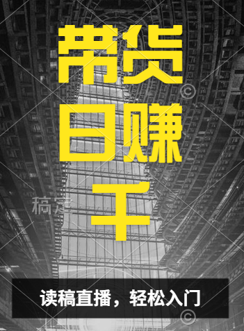 视频号技术直播带货， 会读稿就行，小白日入1000+-盈途副业网