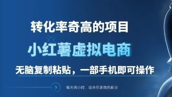 一单49.9，转化率奇高的项目，冷门暴利的小红书虚拟电商-盈途副业网