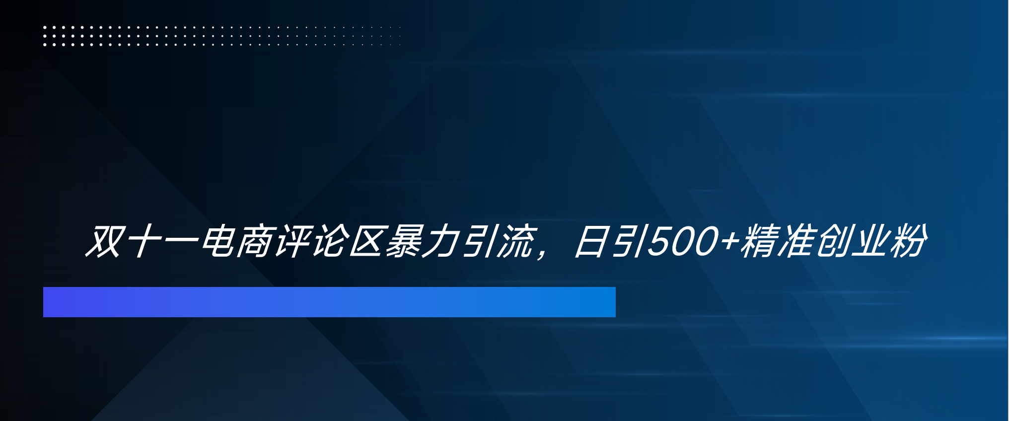 双十一电商评论区暴力引流，日引500+精准创业粉！！！-盈途副业网
