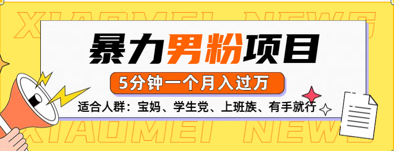 男粉项目，5分钟一个，无脑月入五位数-盈途副业网