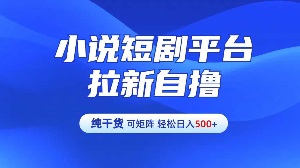 【纯干货】小说短剧平台拉新自撸玩法详解-单人轻松日入500+-盈途副业网