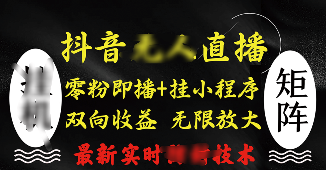抖音无人直播最新独家玩法，小雪花+撸音浪双向收益，可矩阵放大-盈途副业网