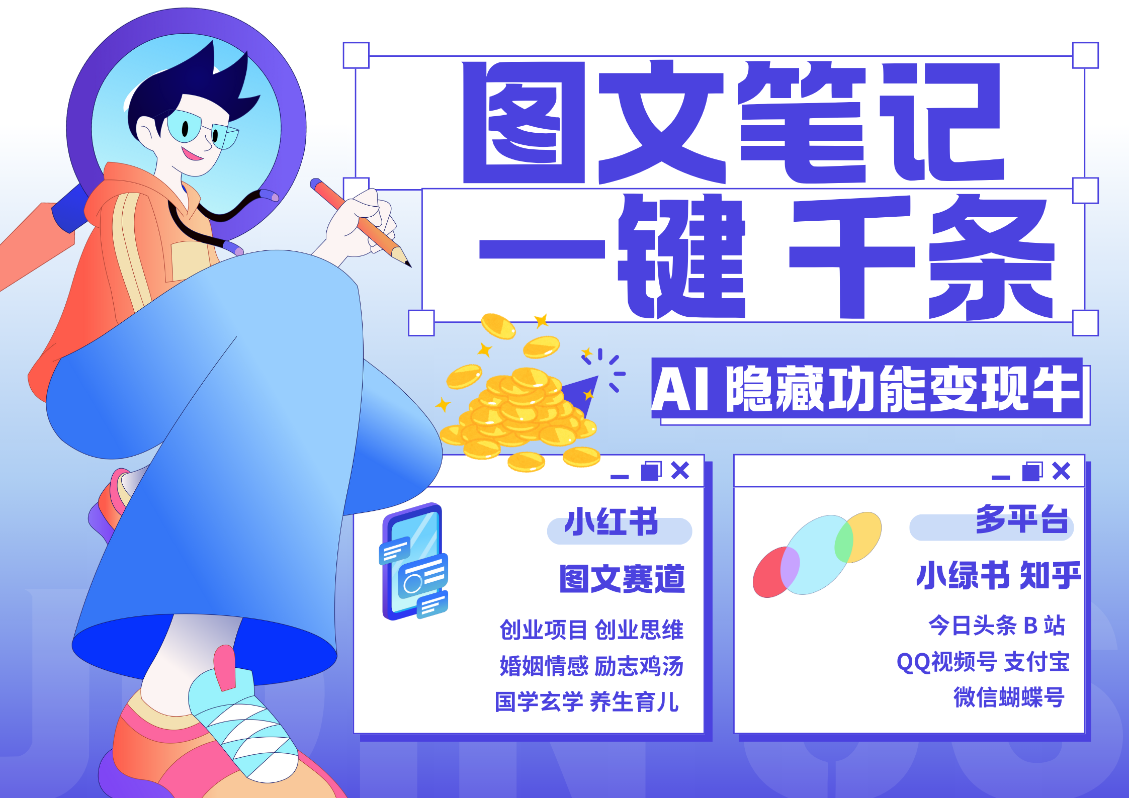 小红书小绿书 秒生图文一键千条 轻松变现3W+-盈途副业网