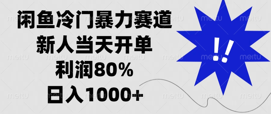 闲鱼冷门暴力赛道，利润80%，日入1000+新人当天开单，-盈途副业网