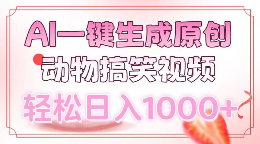 AI一键生成原创动物搞笑视频，轻松日入1000+-盈途副业网