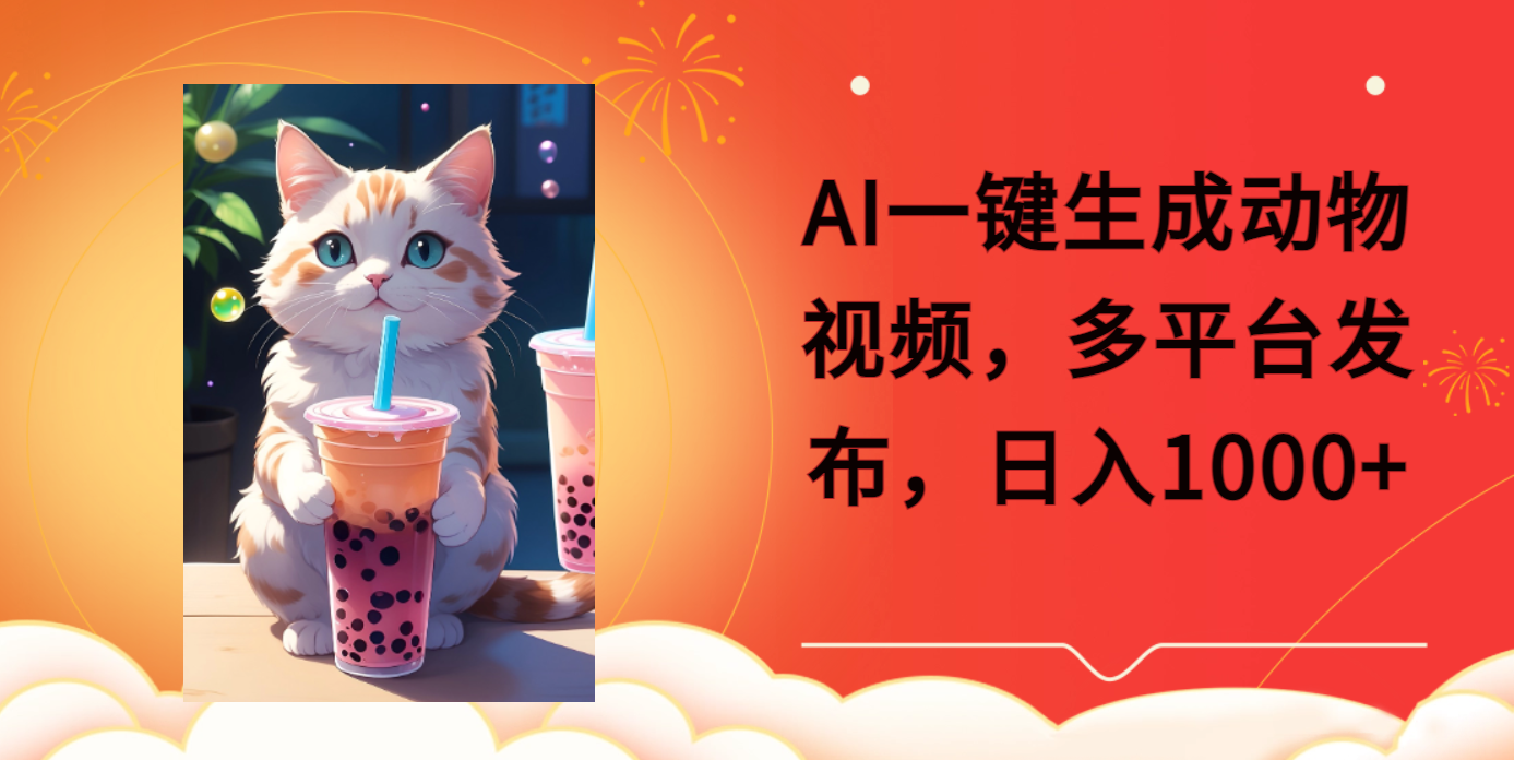 AI一键生成动物搞笑视频，多平台发布，轻松破千万播放，日入2000+-盈途副业网