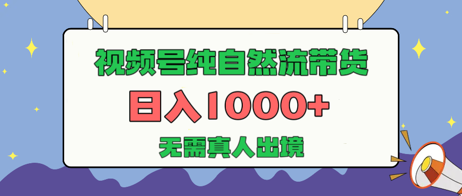 视频号纯自然流带货，日入1000+，无需真人出境，新手小白也可操作-盈途副业网