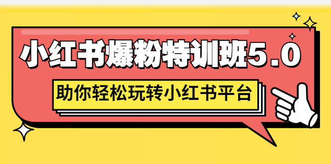 【副业项目3154期】小红书爆粉特训班5.0，助你轻松玩转小红书平台价值1380元-盈途副业网