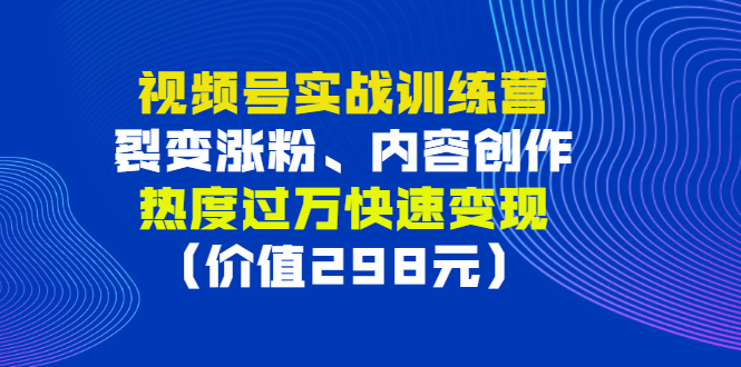 【副业项目3353期】视频号实战合集（视频号怎么创作推广涨粉）-盈途副业网
