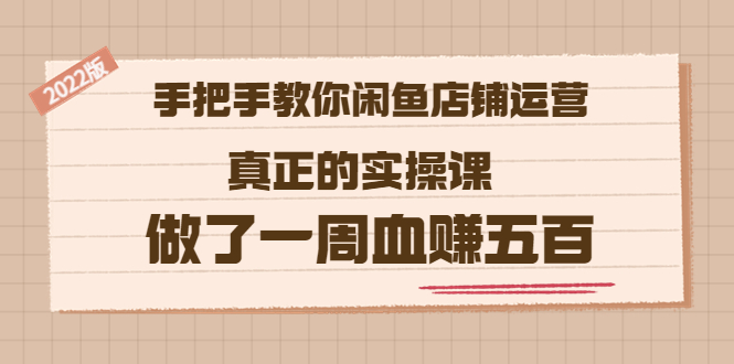 【副业项目3787期】2022版闲鱼运营实操课：手把手教你怎样经营好闲鱼店铺-盈途副业网
