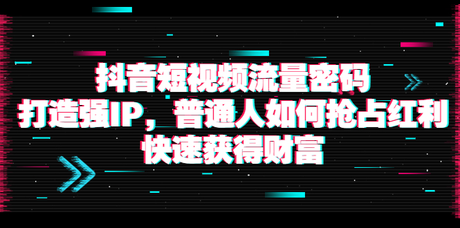 【副业项目4021期】抖音短视频流量密码：打造强IP，普通人如何抢占红利，快速获得财富-盈途副业网