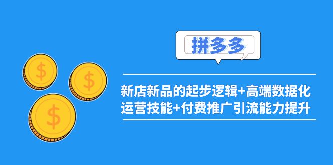 【副业项目4181期】2022拼多多：新店新品的起步逻辑+高端数据化运营技能+付费推广引流能力提升-盈途副业网