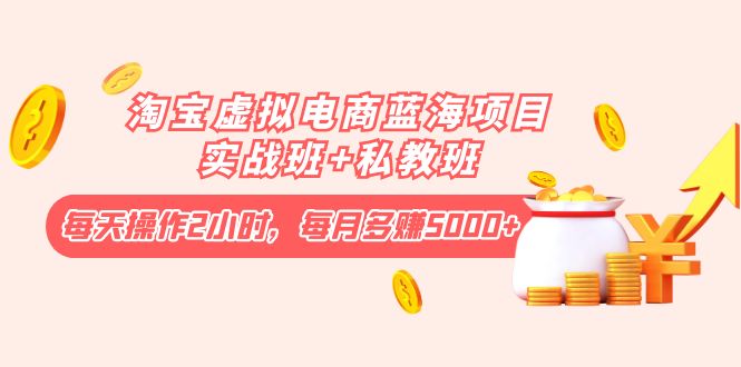 【副业项目4366期】淘宝虚拟电商蓝海项目实战班+私教班：每天操作2小时，每月多赚5000+-盈途副业网