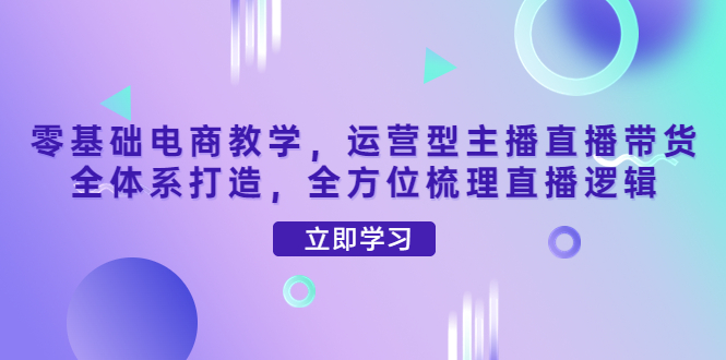 【副业项目4399期】零基础电商教学：运营型主播直播带货全体系打造，全方位梳理直播逻辑-盈途副业网