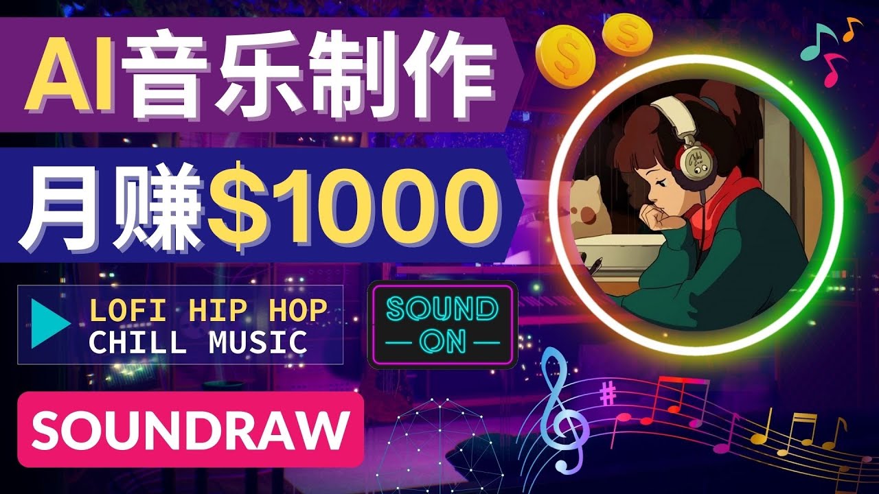 【副业项目4535期】无需任何音乐基础： 使用AI软件制作Lofi Hip Hop Chill Music 月赚1000美元-盈途副业网