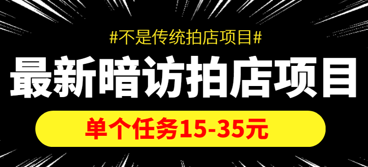 【副业项目4453期】【信息差项目】最新暗访拍店项目，单个任务15-35元（不是传统拍店项目）-盈途副业网