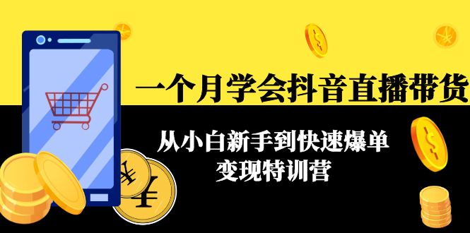 【副业项目4577期】一个月学会抖音直播带货：从小白新手到快速爆单变现特训营(63节课)-盈途副业网