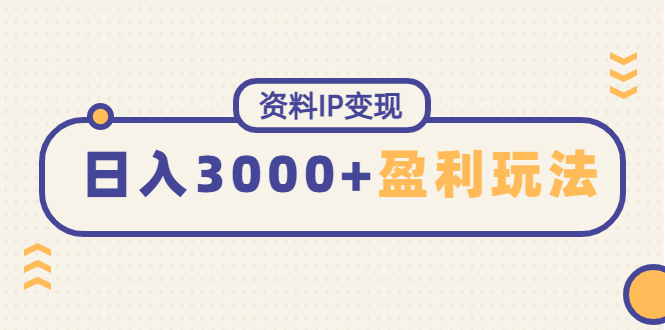【副业项目4816期】资料IP变现，能稳定日赚3000起的持续性盈利玩法-盈途副业网