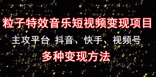 【副业项目4821期】《粒子特效音乐短视频变现项目》主攻平台 抖音、快手、视频号 多种变现方法-盈途副业网
