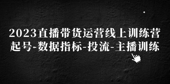 【副业项目5282期】2023直播带货运营线上训练营，起号-数据指标-投流-主播训练-盈途副业网
