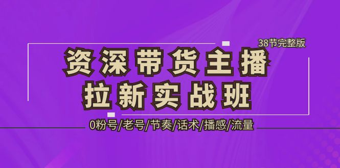 【副业项目5333期】资深·带货主播拉新实战班，0粉号/老号/节奏/话术/播感/流量-38节完整版-盈途副业网