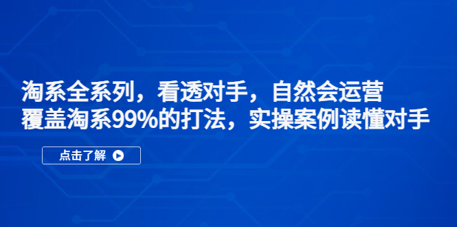 【副业项目5366期】淘系全系列，看透对手，自然会运营，覆盖淘系99%·打法，实操案例读懂对手-盈途副业网