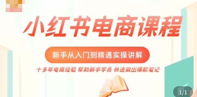 【副业项目5223期】小红书电商新手入门到精通实操课，从入门到精通做爆款笔记，开店运营-盈途副业网