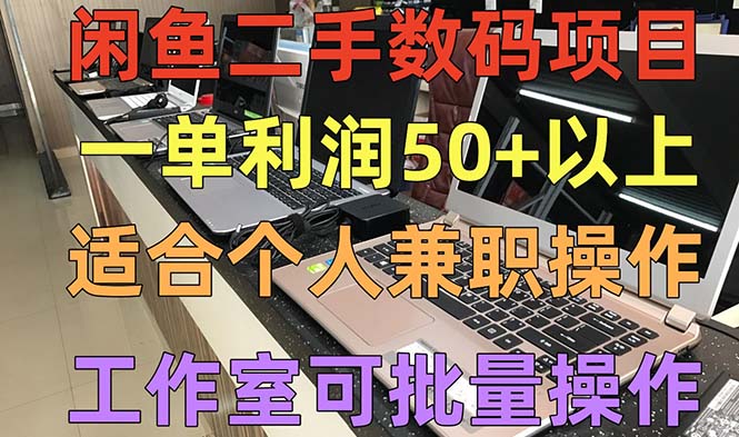 【副业项目5404期】闲鱼二手数码项目，个人副业低保收入一单50+以上，工作室批量放大操作-盈途副业网