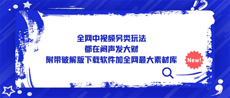 【副业项目5375期】全网中视频另类玩法，都在闷声发大财，附带破解版下载软件加全网最大素材库-盈途副业网
