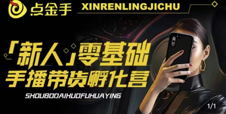 【副业项目6097期】2023点金手·新人零基础手播带货孵化营：账号运营篇+主播话术篇+数据流量篇等-盈途副业网