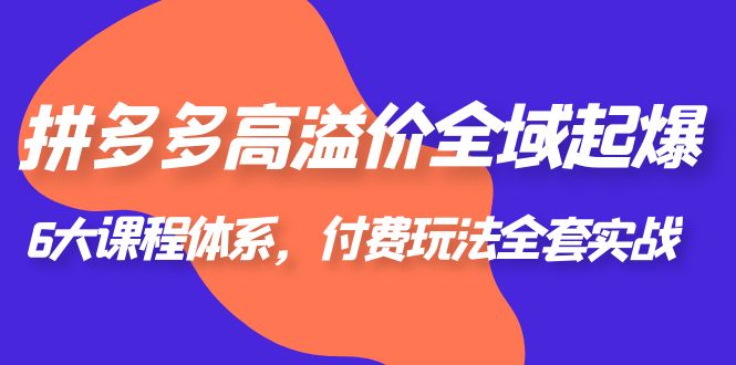 【副业项目6362期】拼多多-高溢价 全域 起爆，6大课程体系，付费玩法全套实战！-盈途副业网