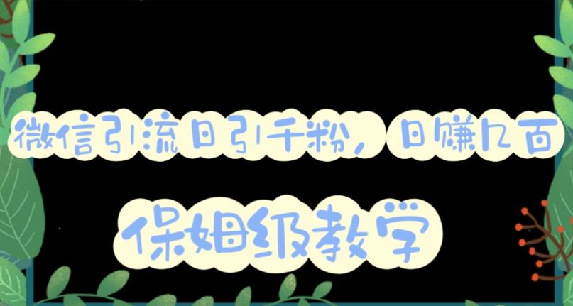 【副业项目6091期】微信互推圈半自动引流方案，矩阵操作日引千人思路【详细视频教程】-盈途副业网