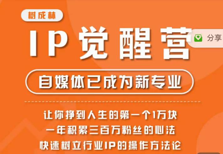【副业项目6657期】树成林·IP觉醒营，快速树立行业IP的操作方法论，让你赚到人生的第一个1万块-盈途副业网