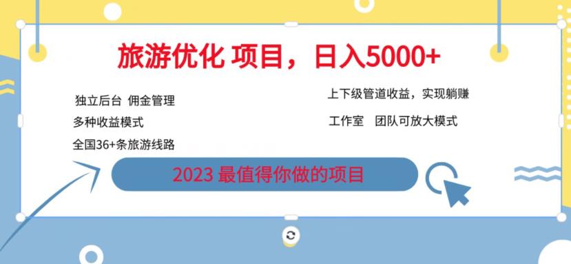 【副业项目6884期】旅游项目最新模式，独立后台+全国35+线路，日入5000+【揭秘】-盈途副业网