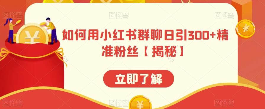 【副业项目6389期】如何用小红书群聊日引300+精准粉丝【揭秘】-盈途副业网