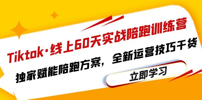 【副业项目6403期】Tiktok·线上60天实战陪跑训练营，独家赋能陪跑方案，全新运营技巧干货-盈途副业网