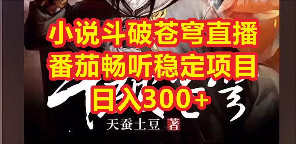 【副业项目6787期】小说斗破苍穹直播，番茄畅听日入300+稳定项目-盈途副业网