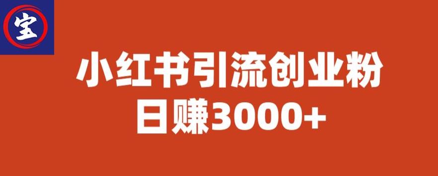 【副业项目6676期】宝哥小红书引流创业粉，日赚3000+【揭秘】-盈途副业网