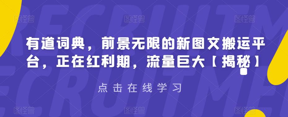 【副业项目6843期】有道词典，前景无限的新图文搬运平台，正在红利期，流量巨大【揭秘】-盈途副业网