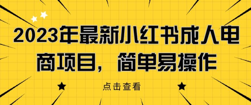 【副业项目6532期】2023年最新小红书成人电商项目，简单易操作【详细教程】-盈途副业网