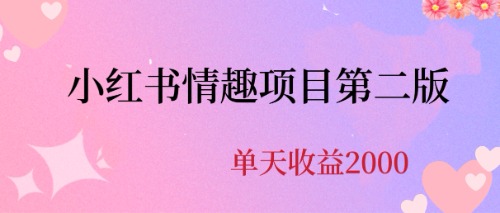 【副业项目6945期】最近爆火小红书情趣项目第二版，每天2000+-盈途副业网