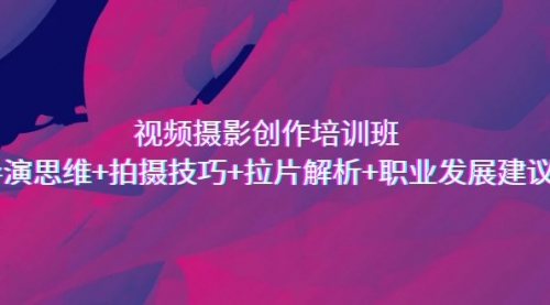 【副业项目7172期】视频摄影创作培训班，导演思维+拍摄技巧+拉片解析+职业发展建议-盈途副业网