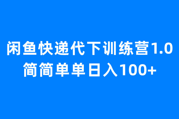 【副业项目6954期】闲鱼快递代下训练营1.0，简简单单日入100+-盈途副业网