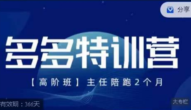 【副业项目7488期】纪主任·多多特训营高阶班，拼多多最新玩法技巧落地实操-盈途副业网