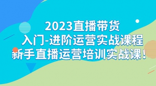 【副业项目7300期】2023直播带货入门-进阶运营实战课程：新手直播运营培训实战课-盈途副业网
