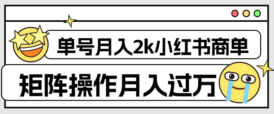 【副业项目7942期】外面收费1980的小红书商单保姆级教程，单号月入2k，矩阵操作轻松月入过万-盈途副业网