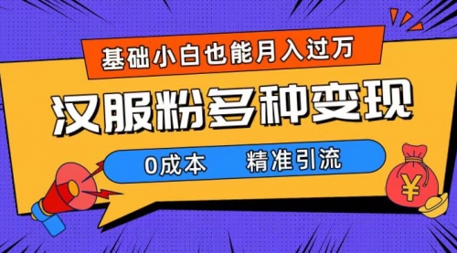 【副业项目7862期】一部手机精准引流汉服粉，0成本多种变现方式，小白月入过万（附素材+工具）-盈途副业网